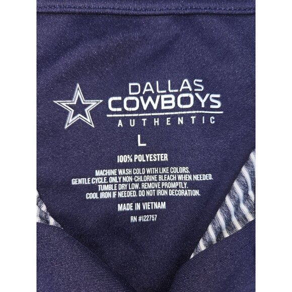Dallas Cowboys Authentic Blue Striped Lightweight Polo Shirt Large - Picture 5 of 7